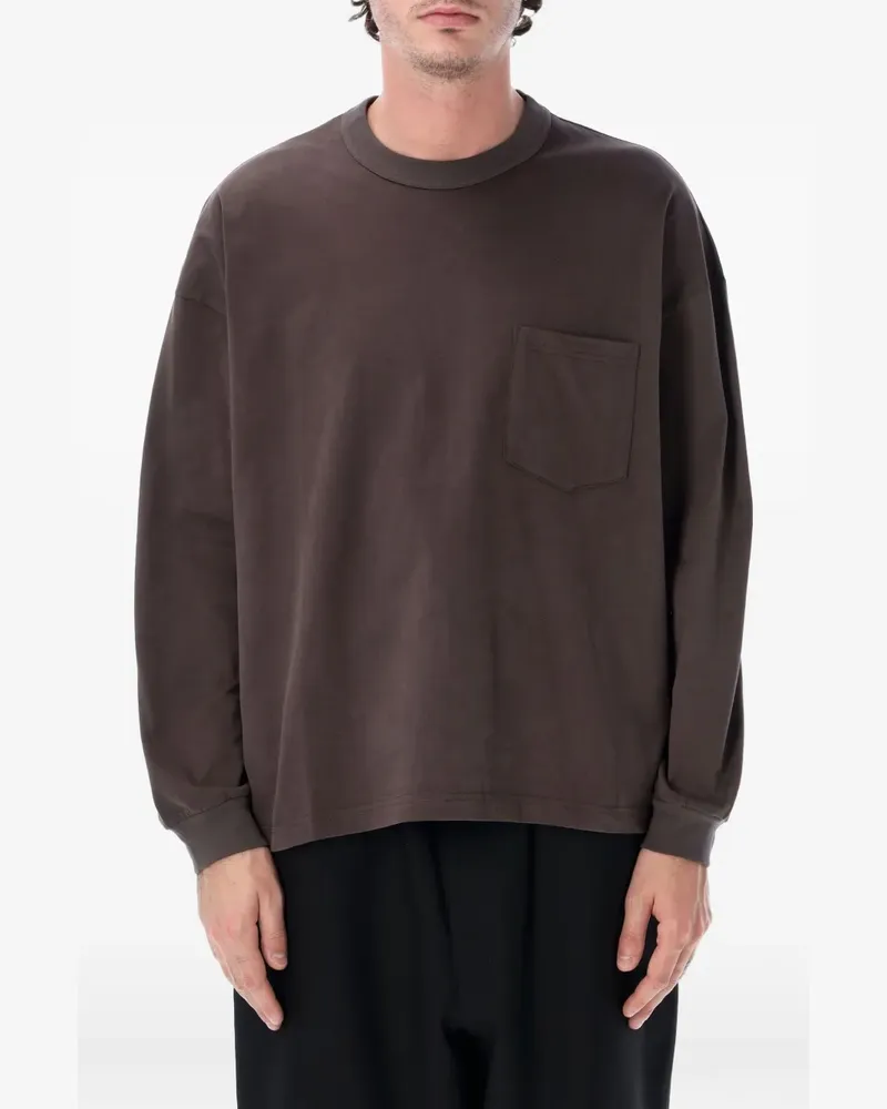 Comme des Garçons Langarmshirt mit Tasche - Braun Braun