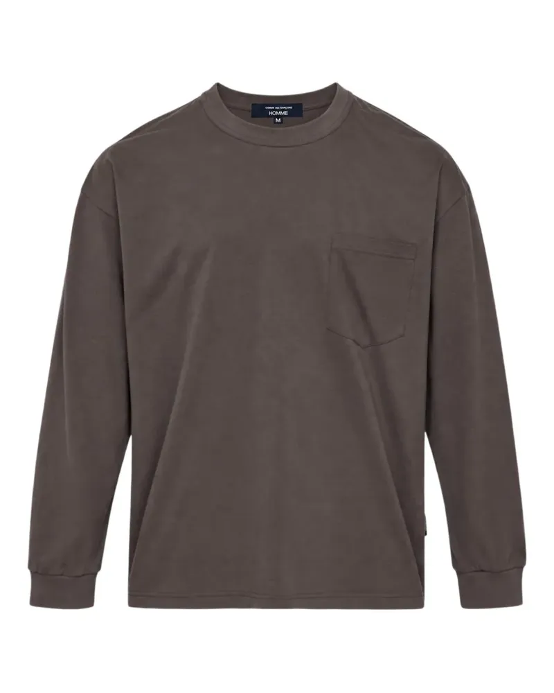 Comme des Garçons Langarmshirt mit Tasche - Braun Braun