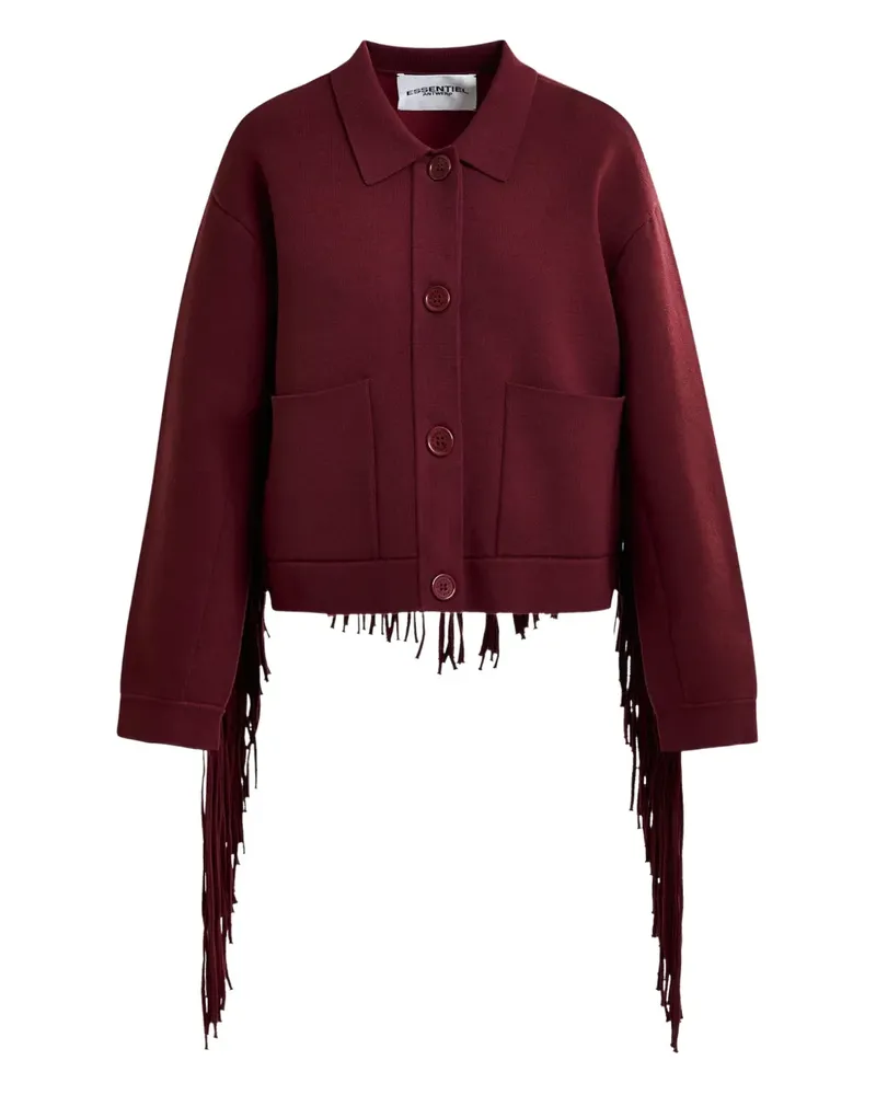 Essentiel Istern Cardigan mit Fransen - Rot Rot