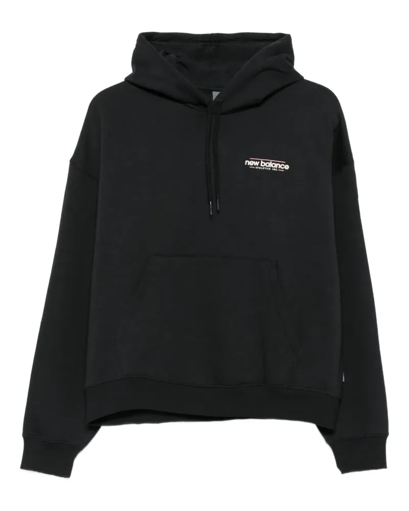 New Balance Hoodie mit Logo-Stickerei - Schwarz Schwarz