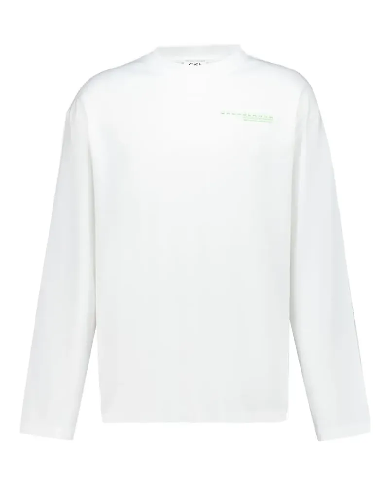 Casablanca Paris orchid-print long-sleeved T-shirt - Weiß Weiß