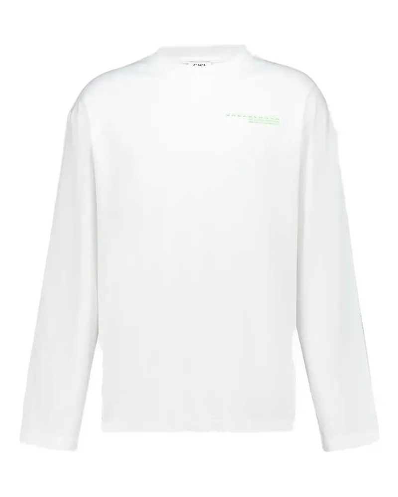 Casablanca Paris orchid-print long-sleeved T-shirt - Weiß Weiß