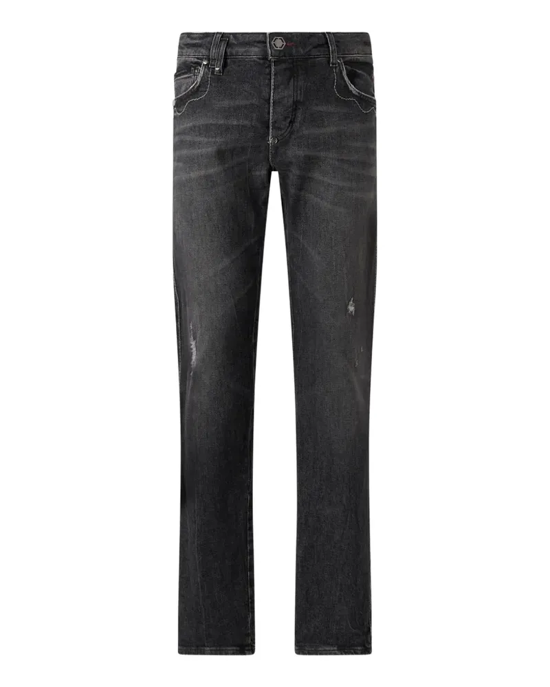 Philipp Plein Gerade Jeans mit Kontrastnähten - Grau Grau