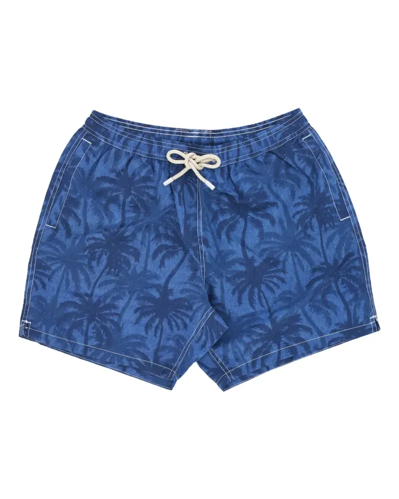 MC2 Saint Barth palm-print drawstring swim shorts - Blau Blau