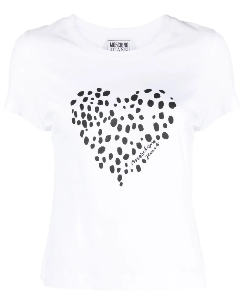Moschino T-Shirt mit Herz-Print - Weiß Weiß