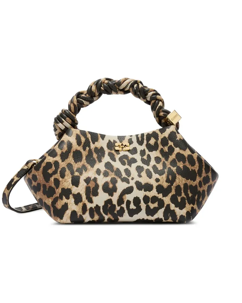Ganni Kleine Bou Umhängetasche mit Leoparden-Print - Braun Braun