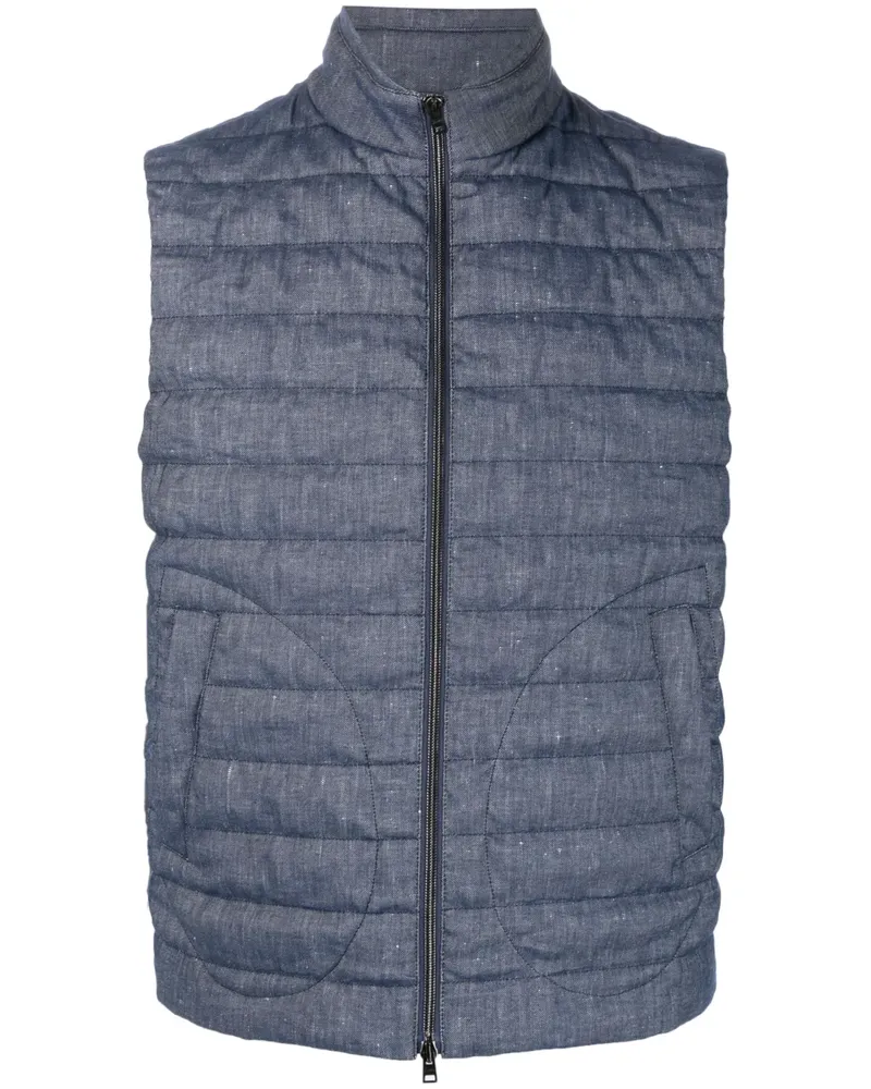 Herno Gefütterte Weste mit Logo-Patch - Blau Blau