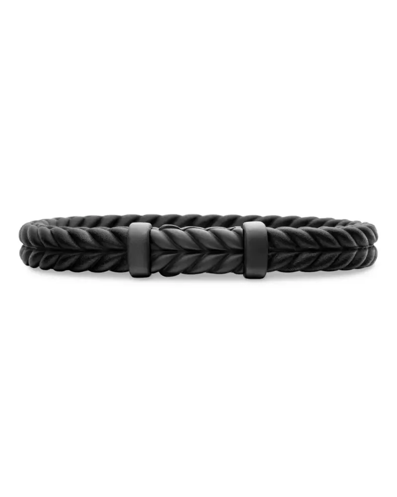 David Yurman Geflochtenes Chevron Armband - Schwarz Schwarz