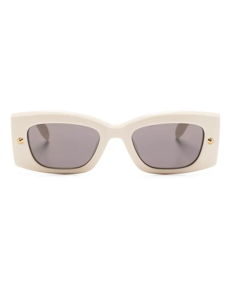 Alexander McQueen Eckige Sonnenbrille mit Nietendetail - Nude Nude