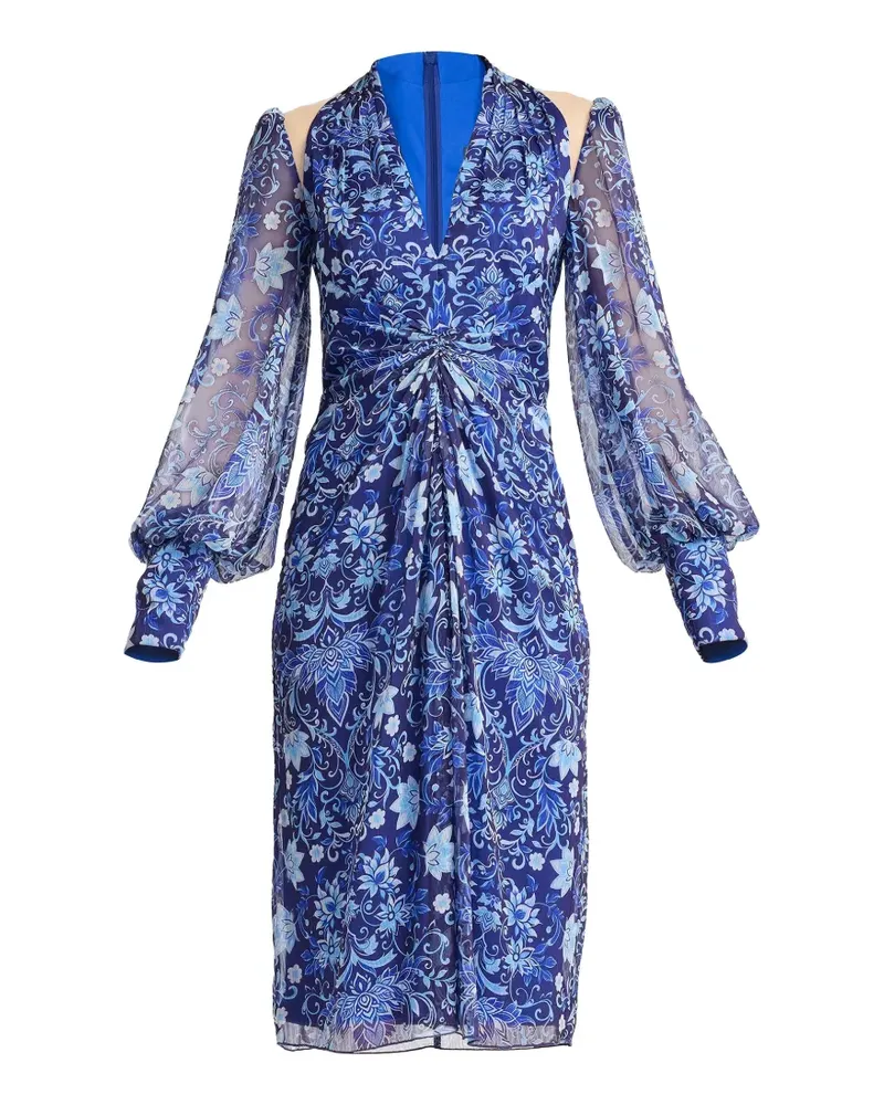Tadashi Shoji floral-print midi dress - Blau Blau
