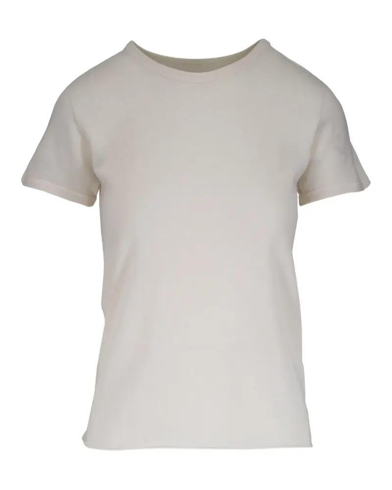 Majestic fine-knit crew-neck T-shirt - Nude Nude