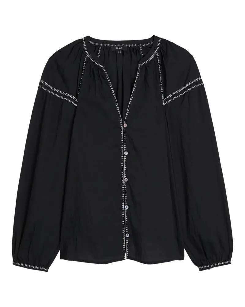 RAILS Vasia contrast stitch buttoned shirt - Schwarz Schwarz