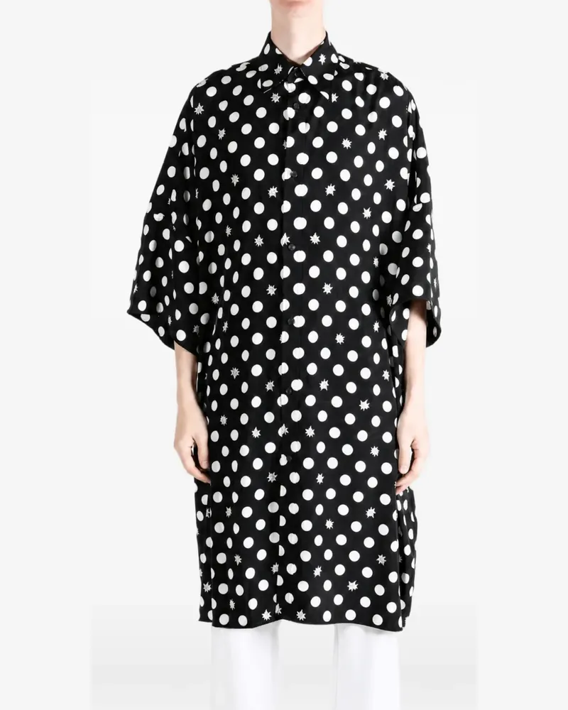 Yohji Yamamoto polka-dot star-print shirt - Schwarz Schwarz