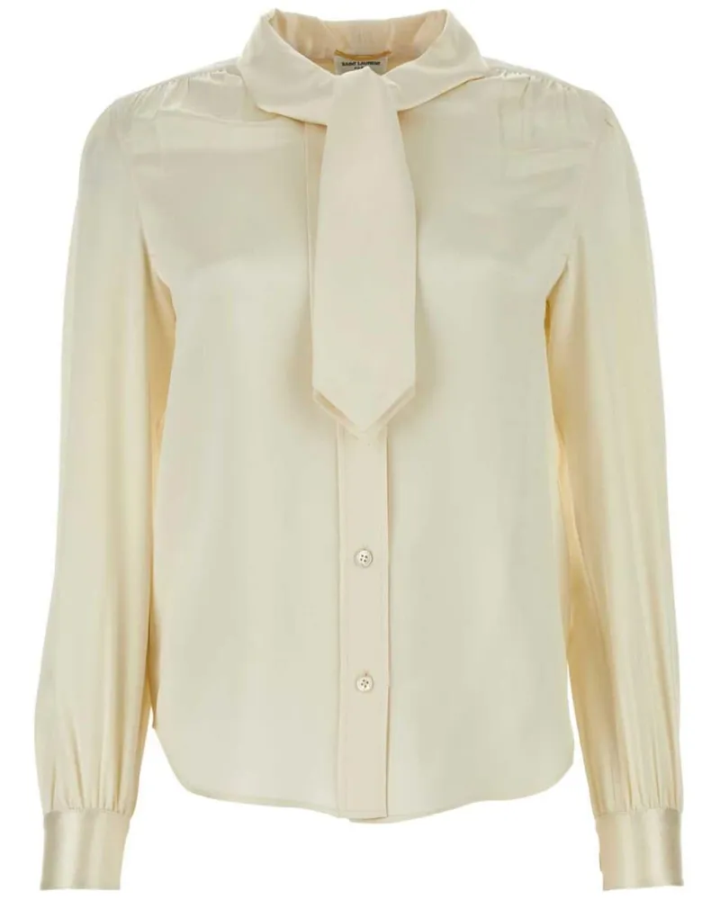 Saint Laurent Bluse aus Seidesatin - Nude Nude