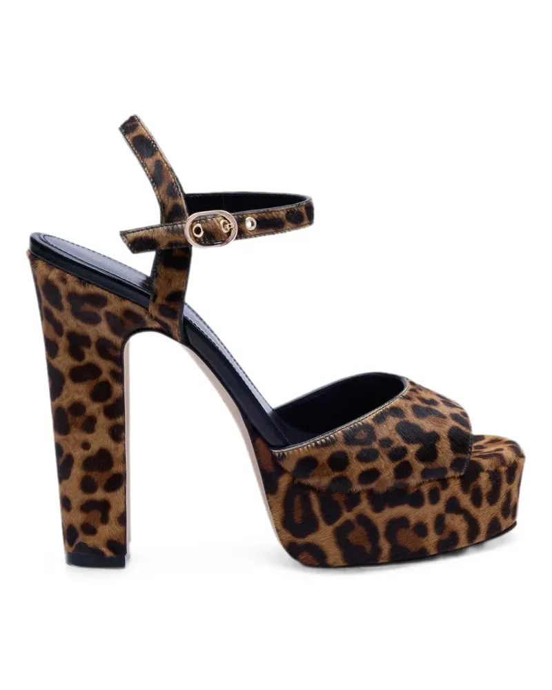 Stuart Weitzman leopard-print platform sandals - Braun Braun