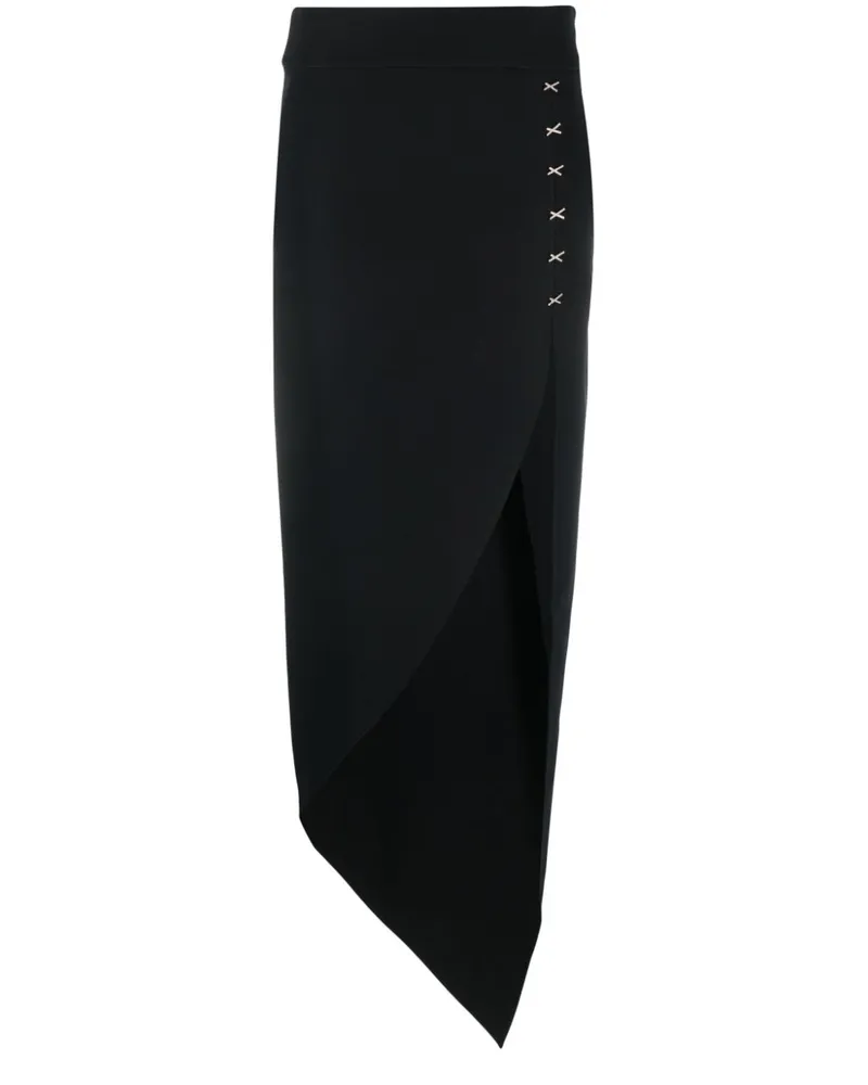 Genny Asymmetrischer Maxirock - Schwarz Schwarz