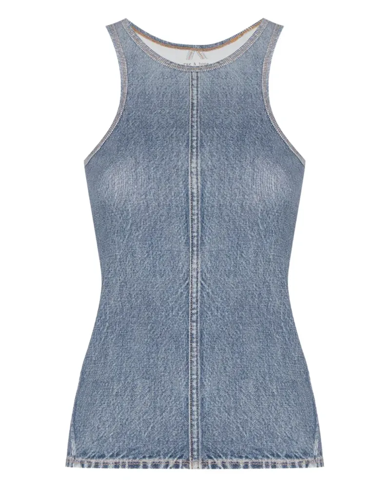 Rag & Bone Racerback-Top in Jeansoptik - Blau Blau
