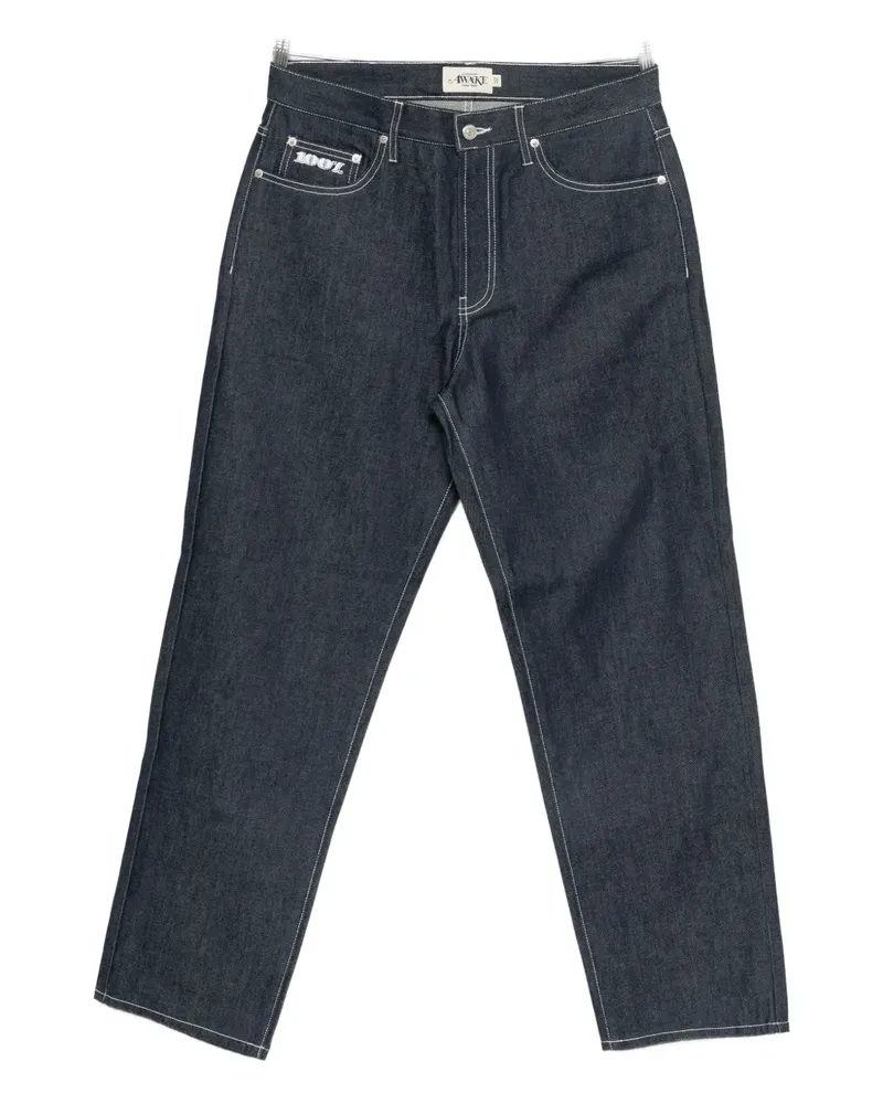 AWAKE NY Straight-Leg-Jeans mit Kontrastnähten - Blau Blau