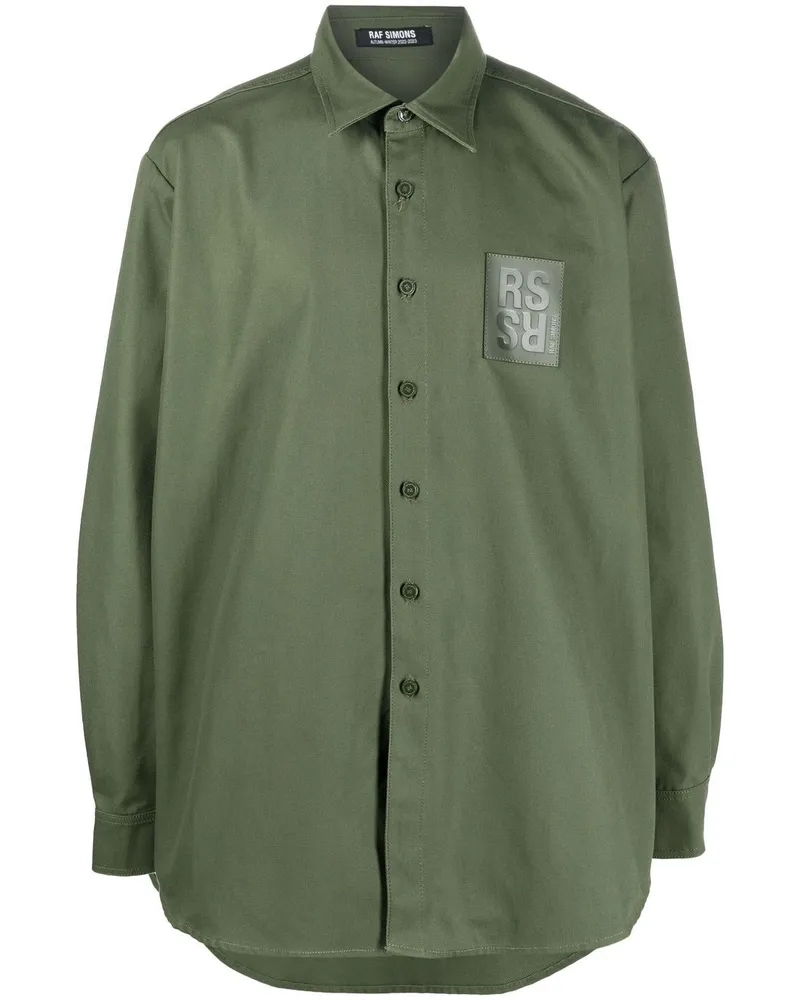 Raf Simons Hemd mit Logo-Patch Green