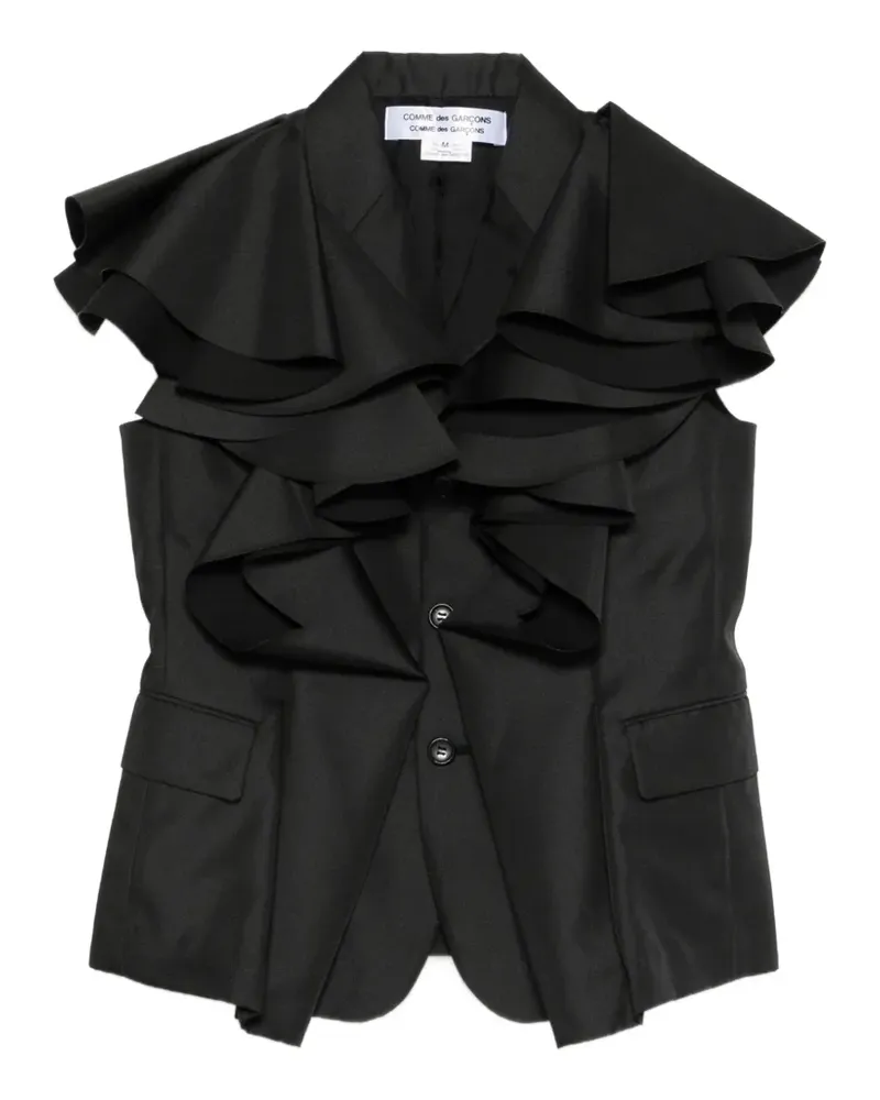 Comme des Garçons ruffled button coat - Schwarz Schwarz