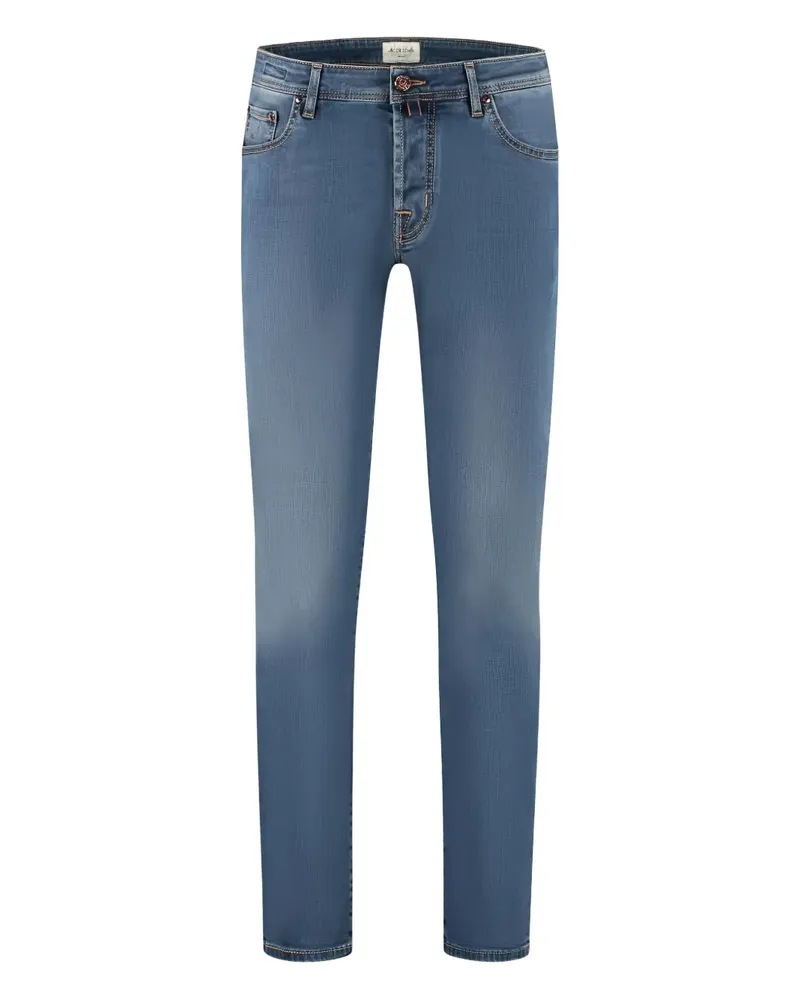 Jacob Cohën logo-patch jeans - Blau Blau
