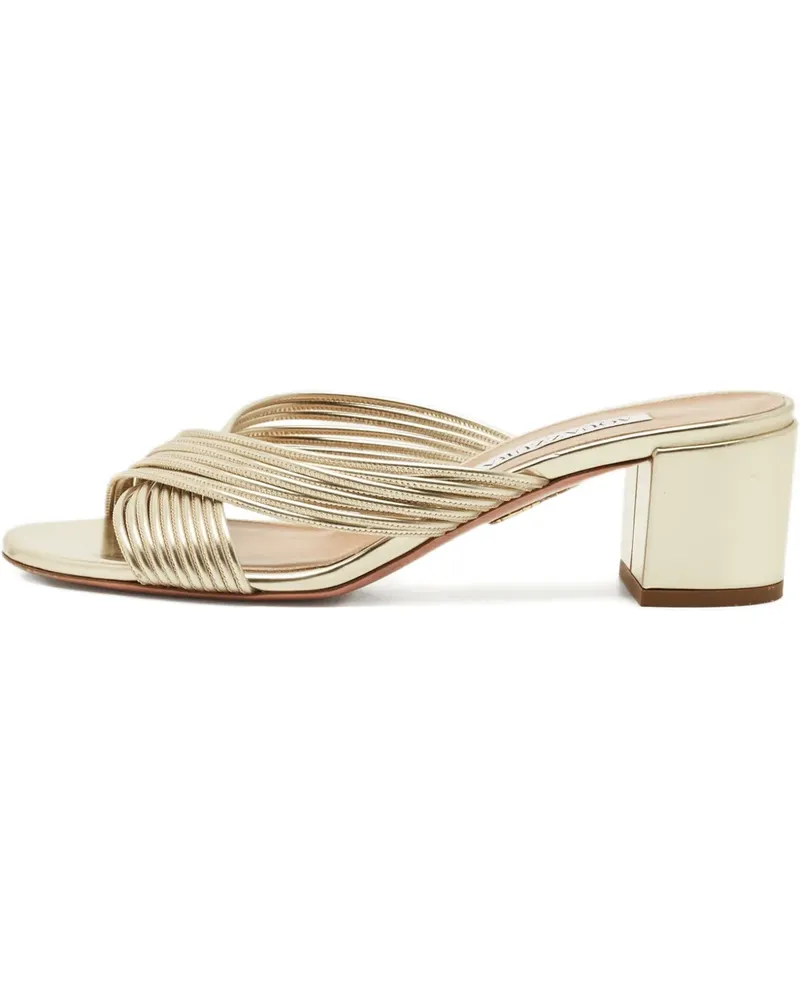 Aquazzura Sandalen mit überkreuzten Riemen - Gold Gold