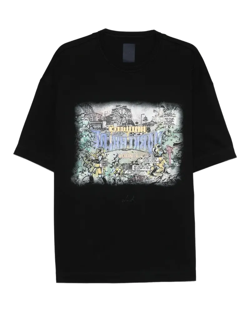 JUUN.J T-Shirt mit grafischem Print - Schwarz Schwarz