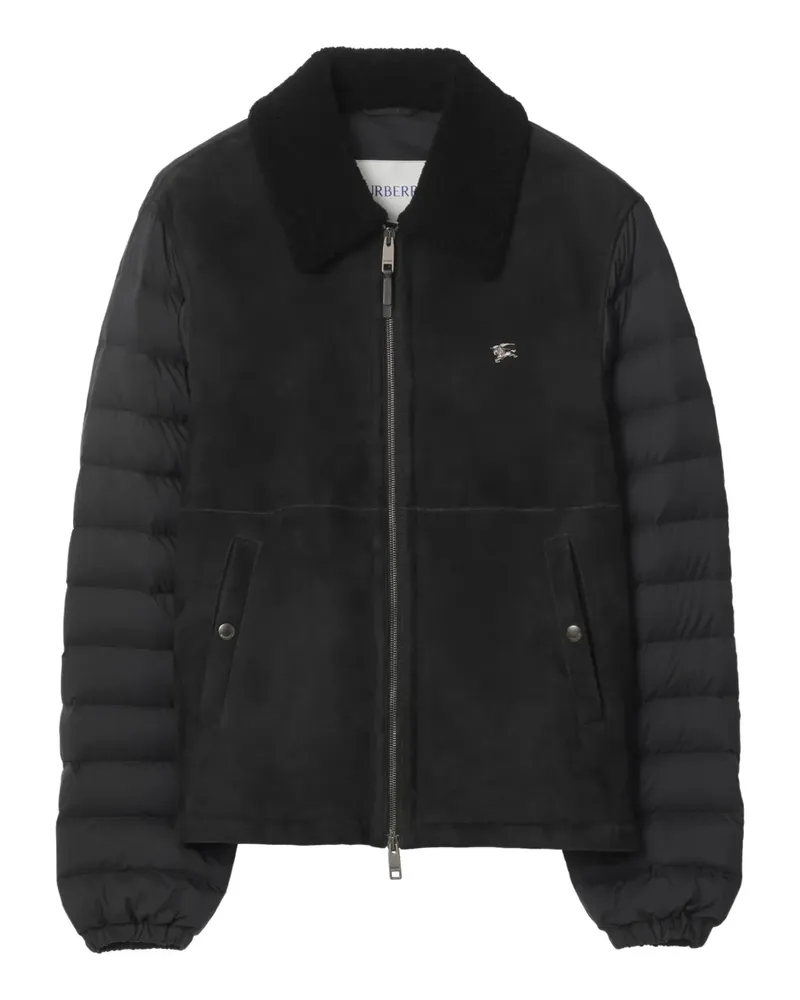 Burberry Equestrian Steppjacke mit Shearling - Schwarz Schwarz