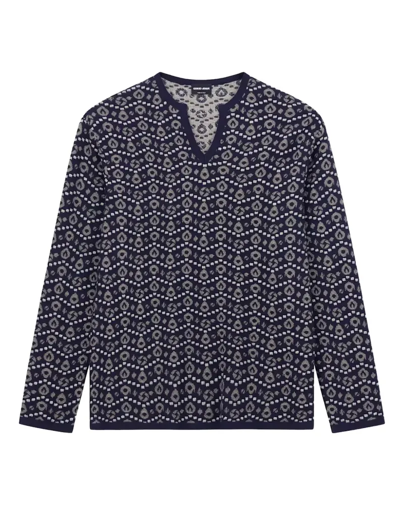 Giorgio Armani Pullover mit geometrischem Muster - Blau Blau