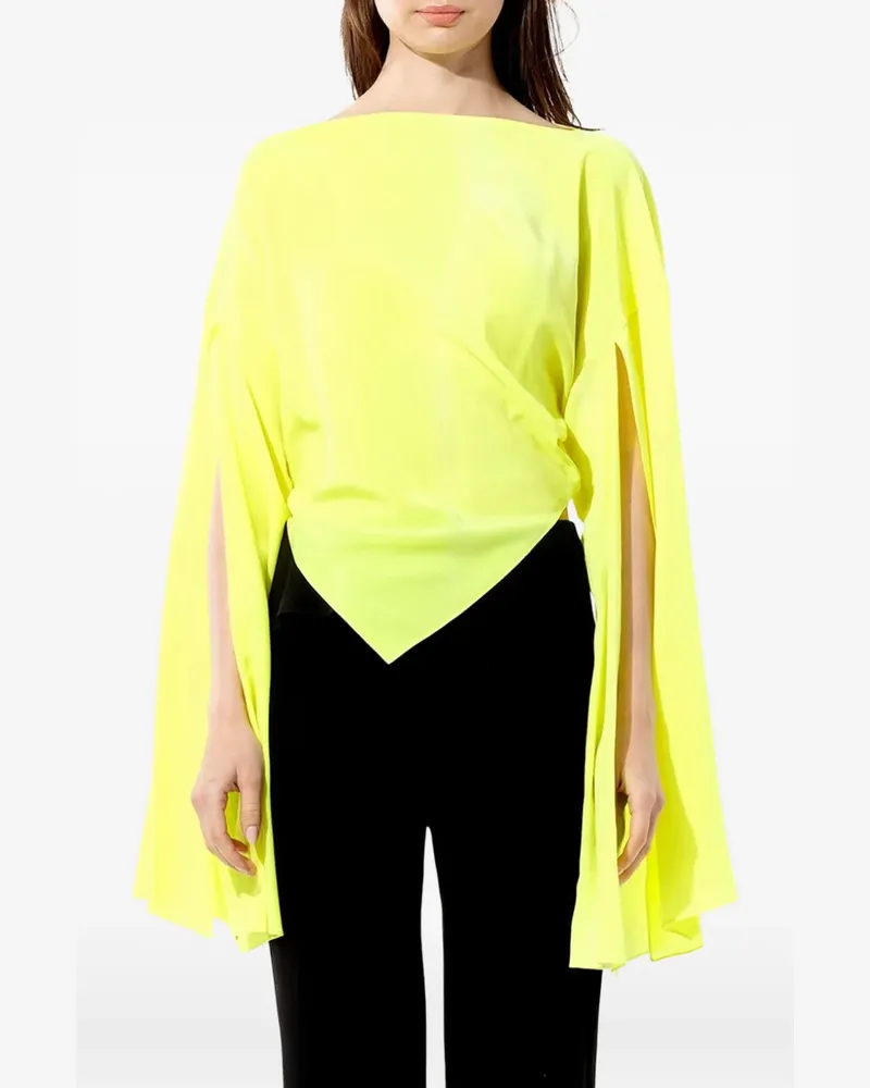 Balenciaga slit-sleeve crepe top - Gelb Gelb