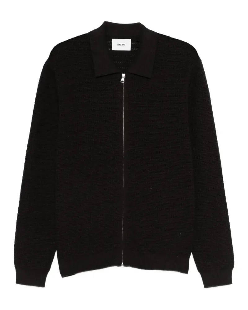 NN 07 Gustav Cardigan mit Reißverschluss - Schwarz Schwarz
