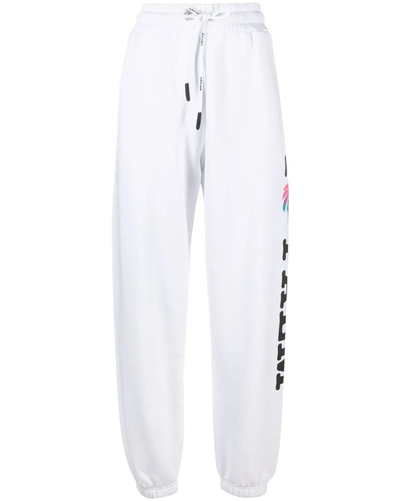 Palm Angels Jogginghose mit Logo-Print Weiß