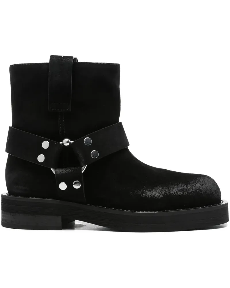 3JUIN Steve Wildlederstiefel mit Schnallenriemen - Schwarz Schwarz