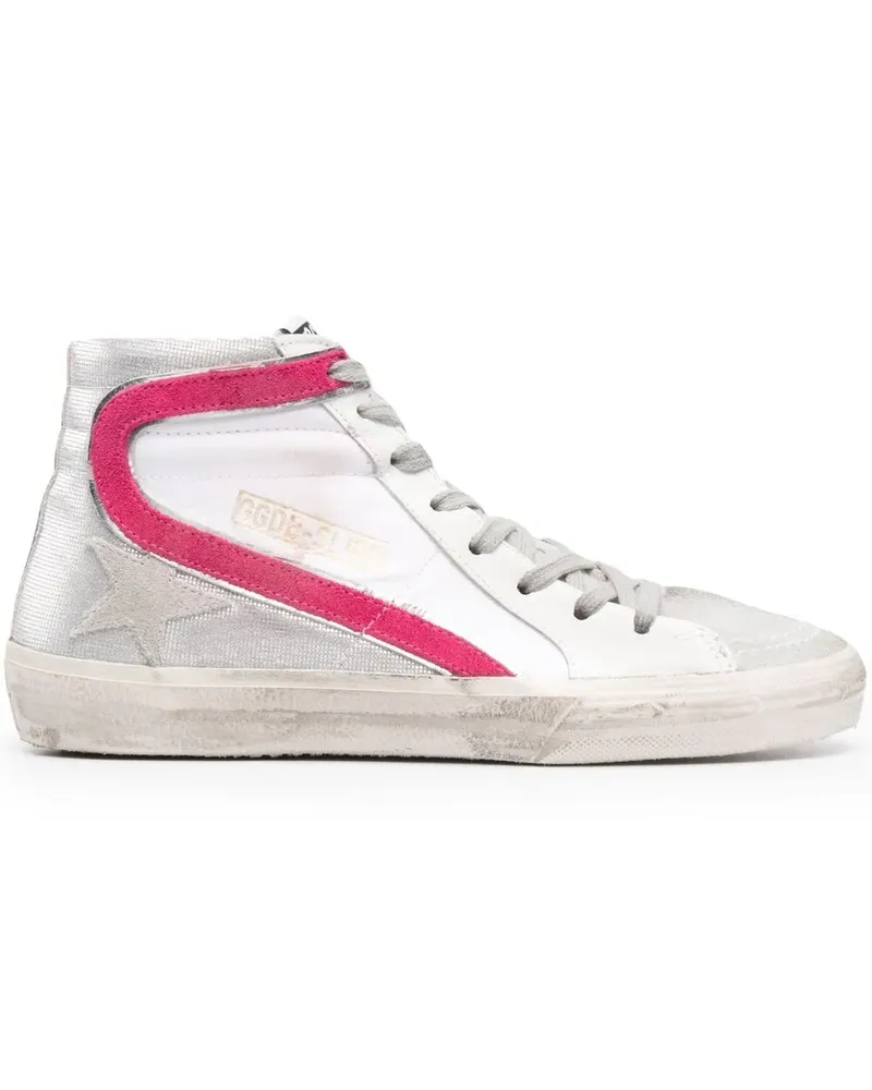 Golden Goose Slide High-Top-Sneakers - Silber Silber