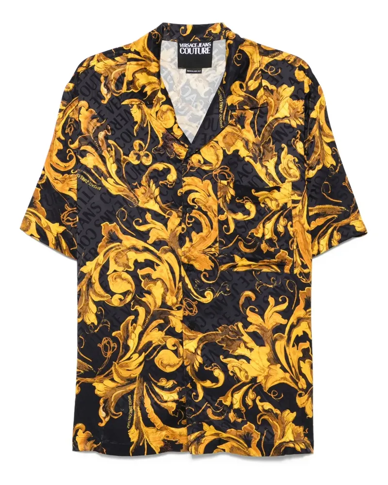 Versace Jeans Hemd mit Barocco-Print - Schwarz Schwarz