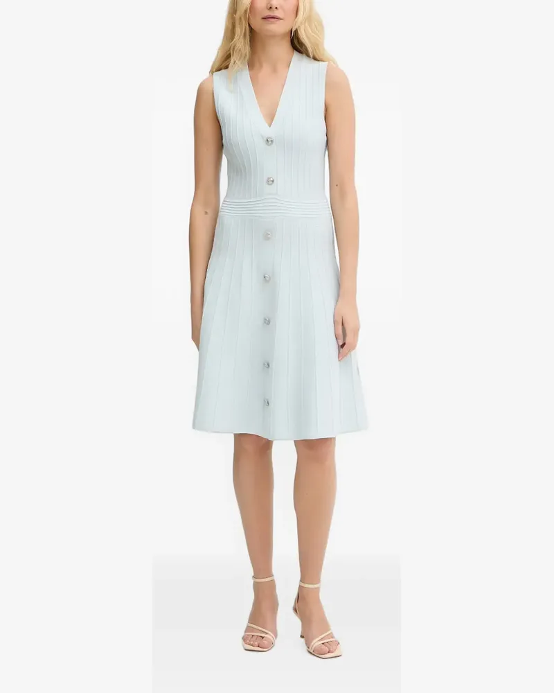 Guess ribbed-knit button-down mini dress - Blau Blau