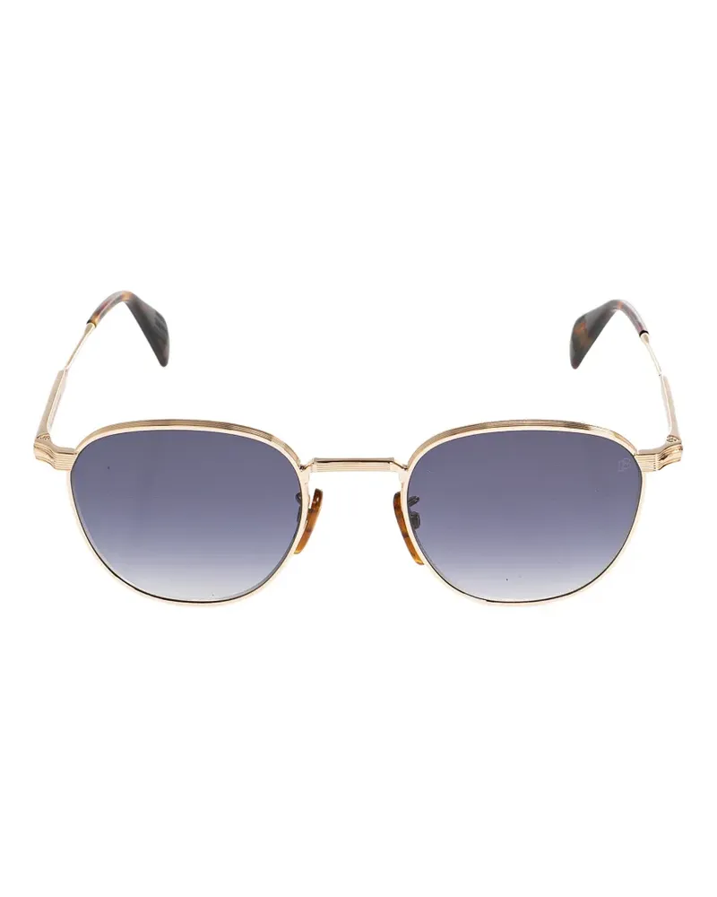 EYEWEAR by DAVID BECKHAM engraved geometric-frame sunglasses - Gold Gold