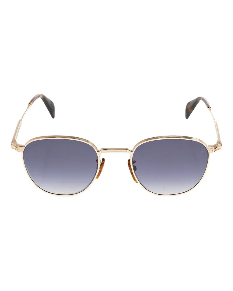 EYEWEAR by DAVID BECKHAM engraved geometric-frame sunglasses - Gold Gold