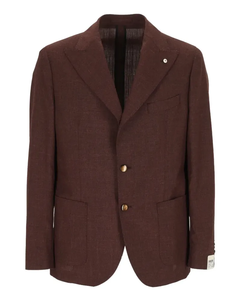 Luigi Bianchi Mantova peak-lapel single-breasted jacket - Braun Braun