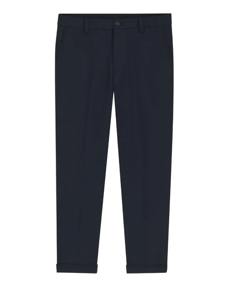 HUGO BOSS pressed-crease turn-up trousers - Blau Blau