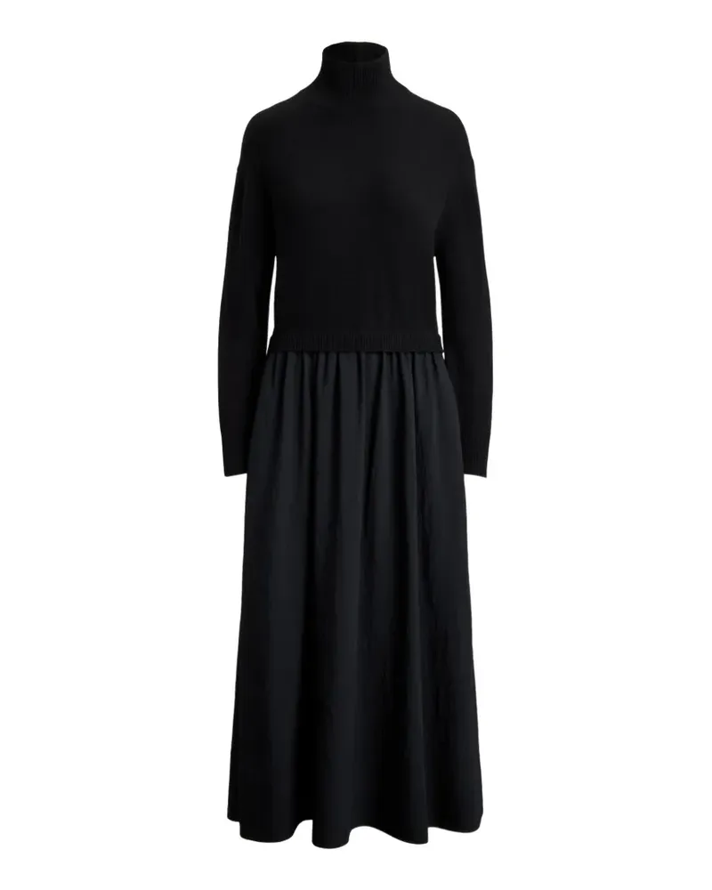Ralph Lauren wool-bodice crepe dress - Schwarz Schwarz