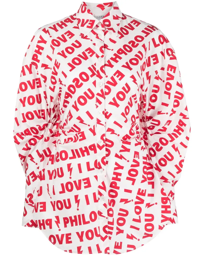 Philosophy Di Lorenzo Serafini Hemd mit Logo-Print - Weiß Weiß