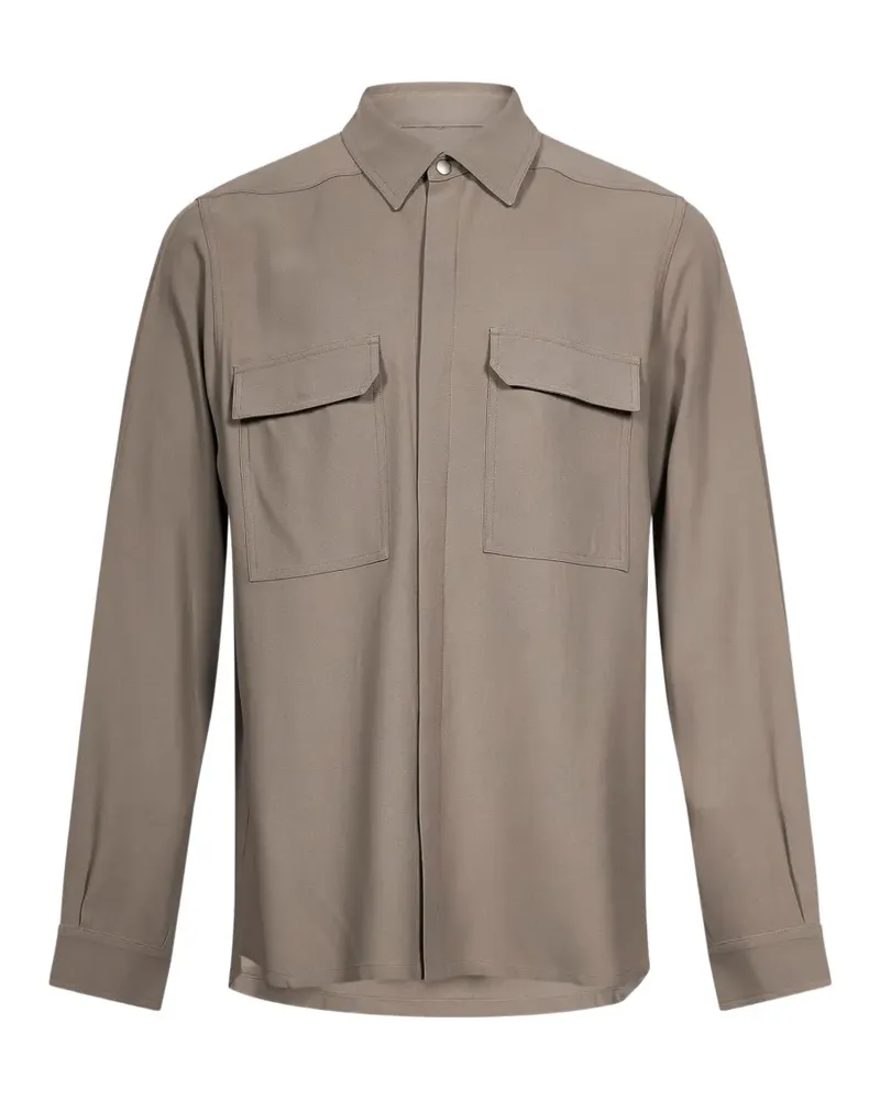 Rick Owens flap-pocket shirt - Nude Nude