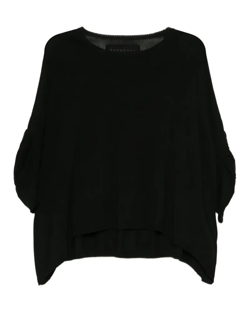 Studiorundholz puff-sleeve T-shirt - Schwarz Schwarz