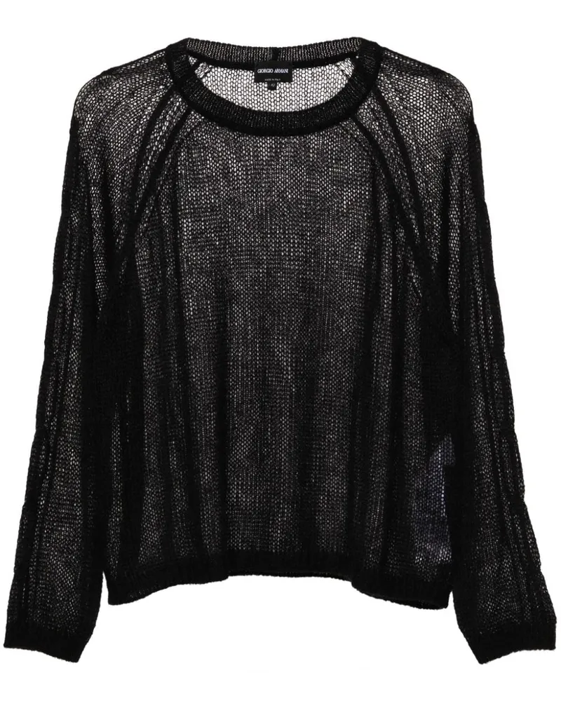 Giorgio Armani Pullover mit Rundhalsausschnitt Schwarz