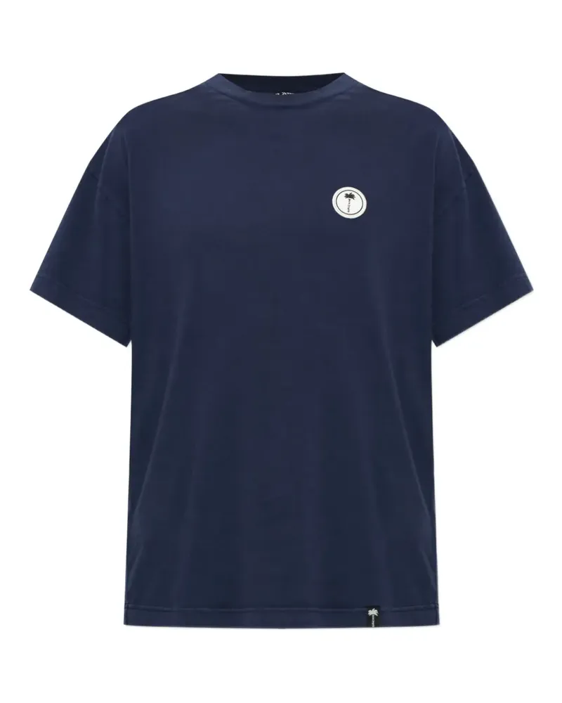 Palm Angels embroidered-logo T-shirt - Blau Blau