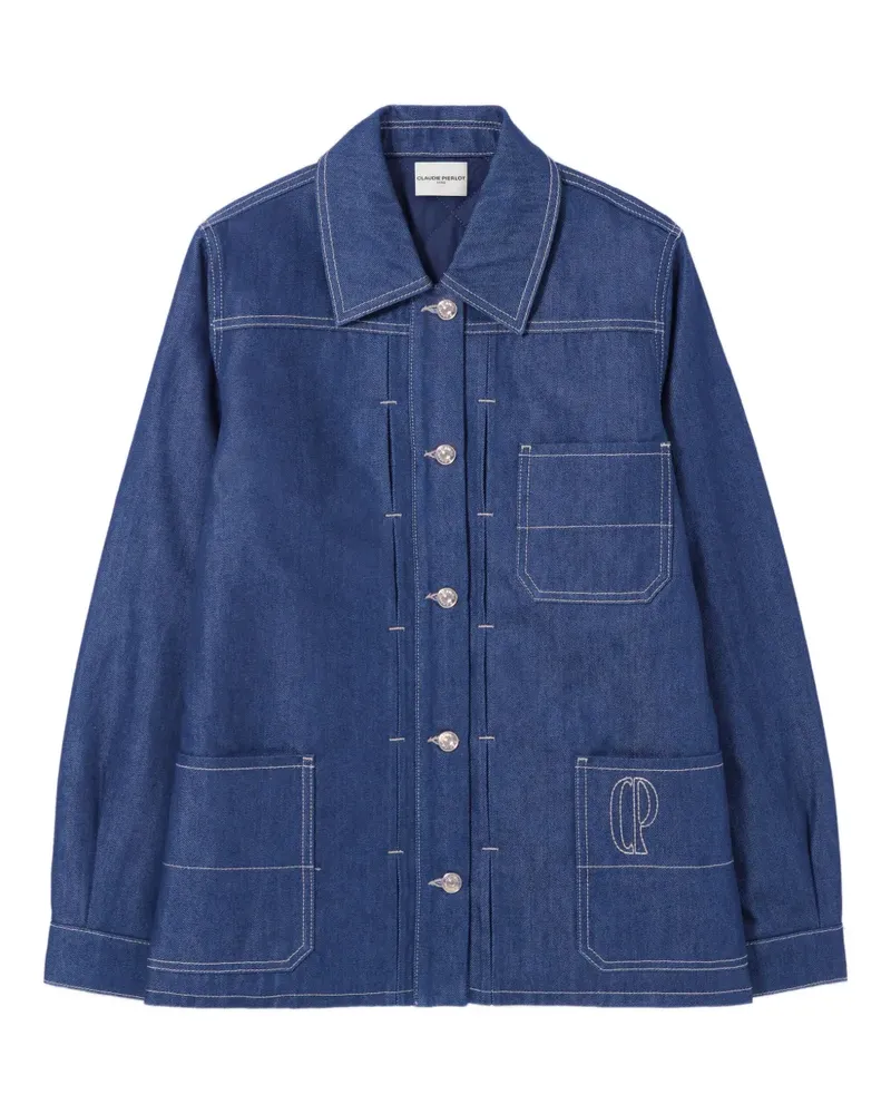 Claudie Pierlot Jeansjacke mit bestickten Taschen - Blau Blau