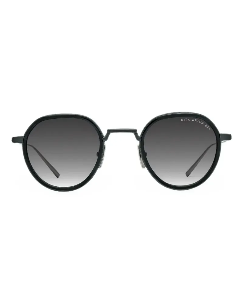 DITA Artoa 82 Sonnenbrille mit rundem Gestell - Schwarz Schwarz
