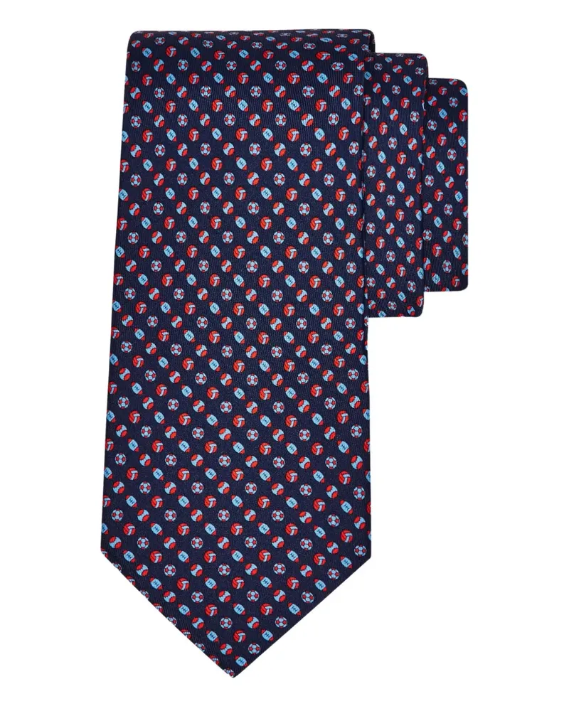 Ferragamo Seidenkrawatte mit Print - Blau Blau