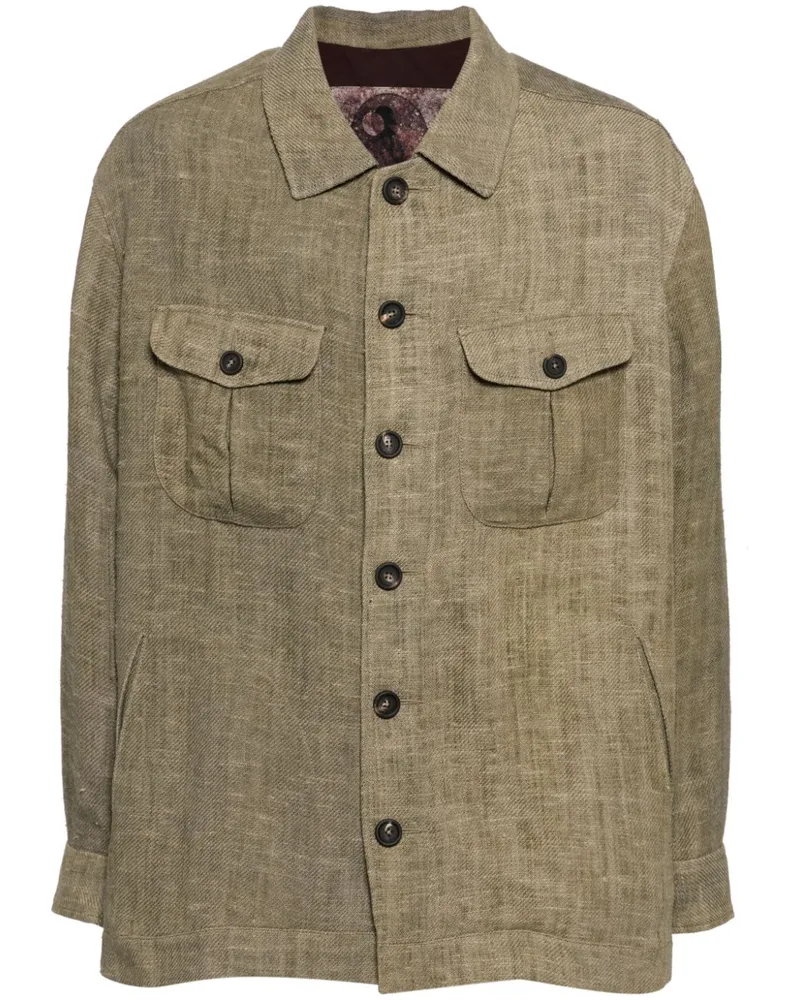 Ziggy Chen Hemdjacke mit Knopfleiste - Grün Grün